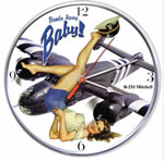 B-25J Mitchell Pin-up Aviation Collectible Wall Clock